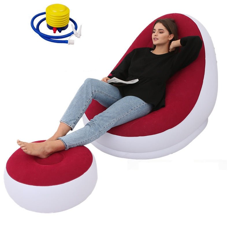 BNY Inflatable Lounger Chair Sofa Bed Air Sofa Sleeping Bag Couch Beans for  Bean Bag Chair for Beach Camping Park BBQ Music Festivals