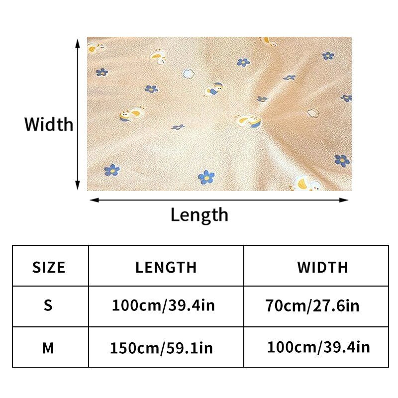 Fleece blanket size discount chart