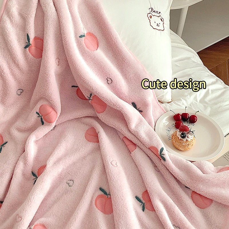 INS Milk Fleece Blanket Soft Nap Shawl Portable Travel Blanket