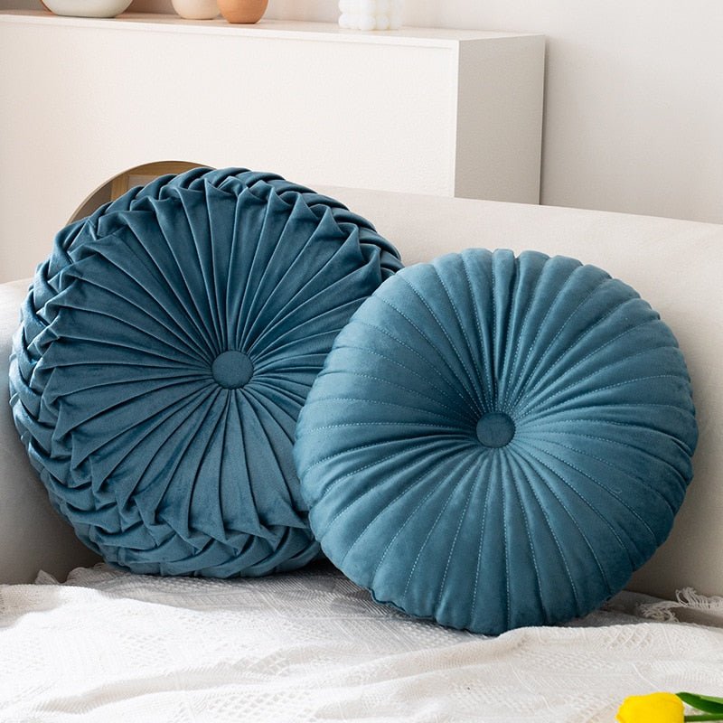 Ins Nordic Pumpkin Pillow - Round Sitting Pillow, Waist Cushion for Living Room Sofa, Bed and Breakfast, Fold Wheel Futon Decor - DormVibes