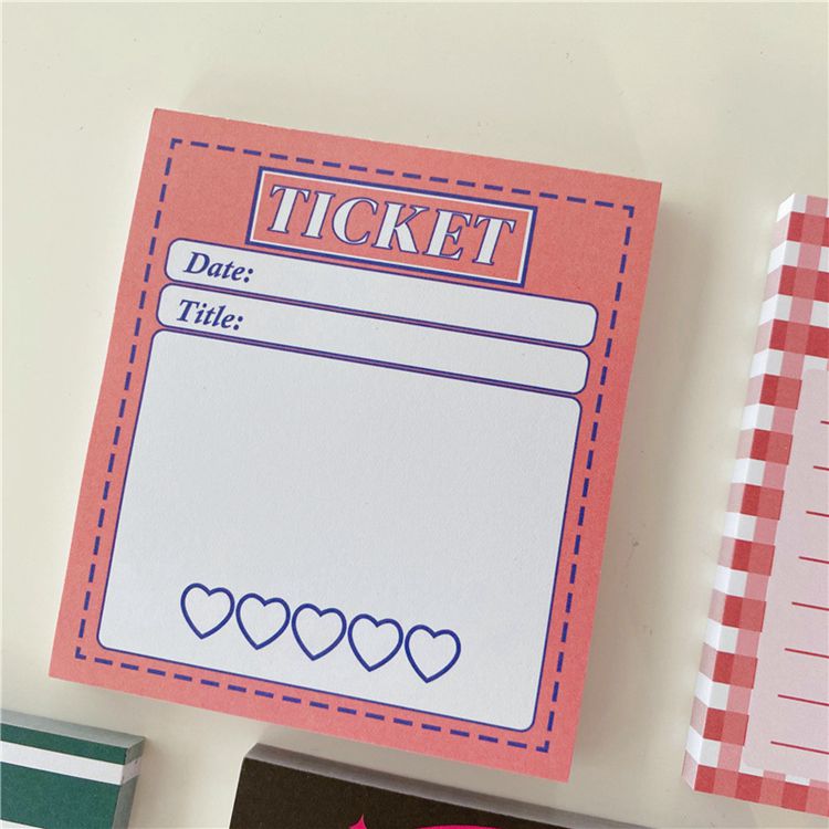 INS Retro American 50-Page Memo Pad: Kawaii Stamp Sticky Notes, Portable Notepad for School, Office and Stationery Supplies - DormVibes