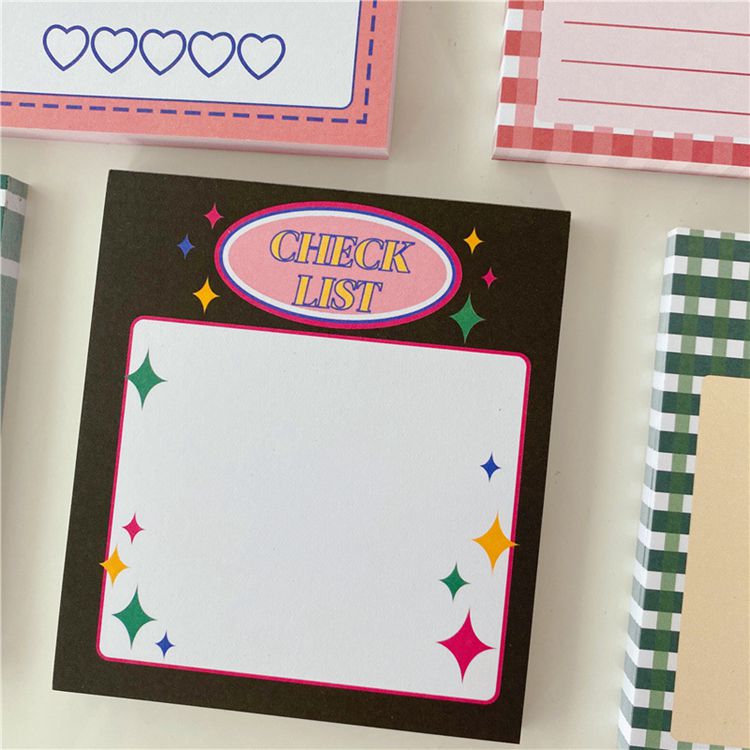 INS Retro American 50-Page Memo Pad: Kawaii Stamp Sticky Notes, Portable Notepad for School, Office and Stationery Supplies - DormVibes