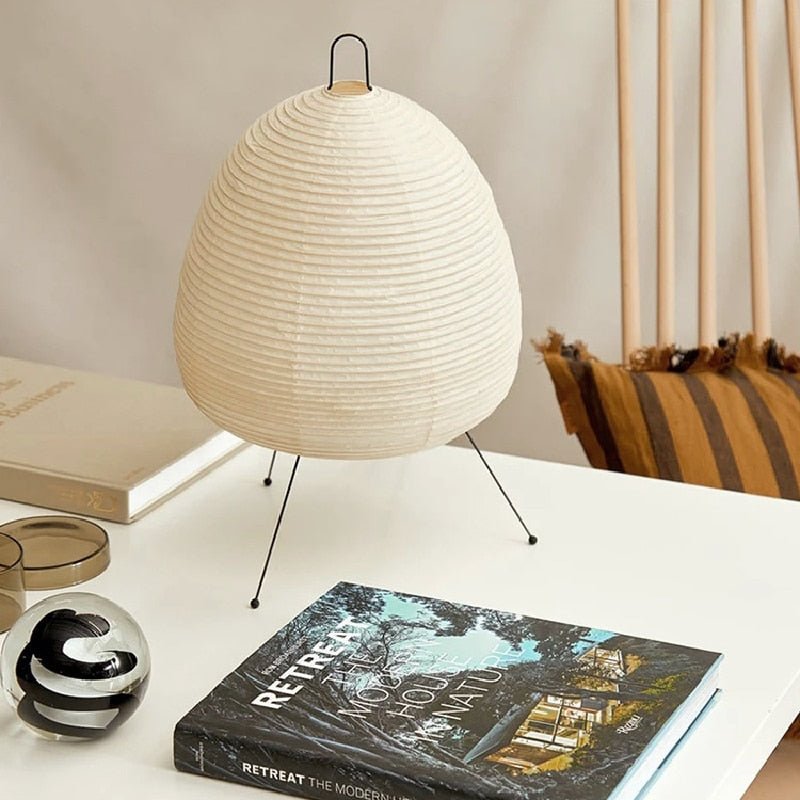 Japanese Rice Paper Lantern LED Table Lamp – Living Room, Bedroom, Bedside Study, Hotel, Homestay Art, Creative Decor, Tripod Floor Lamp - DormVibes