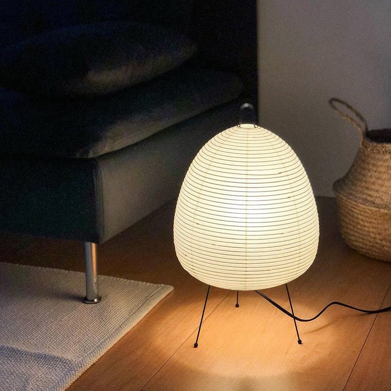 Japanese Rice Paper Lantern LED Table Lamp – Living Room, Bedroom, Bedside Study, Hotel, Homestay Art, Creative Decor, Tripod Floor Lamp - DormVibes