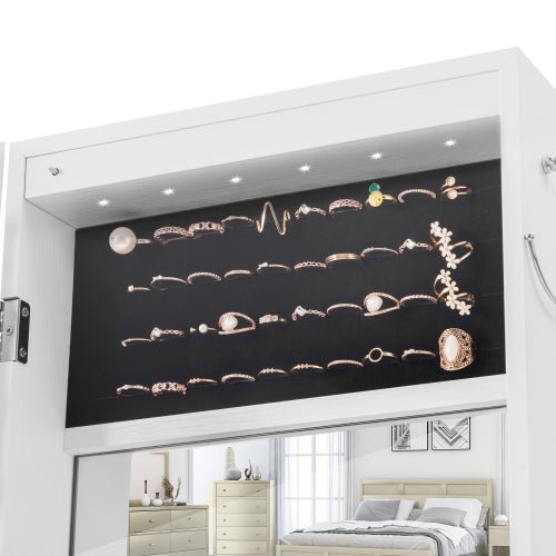 Jewelry Storage Mirror Cabinet with LED Lighting - DormVibes