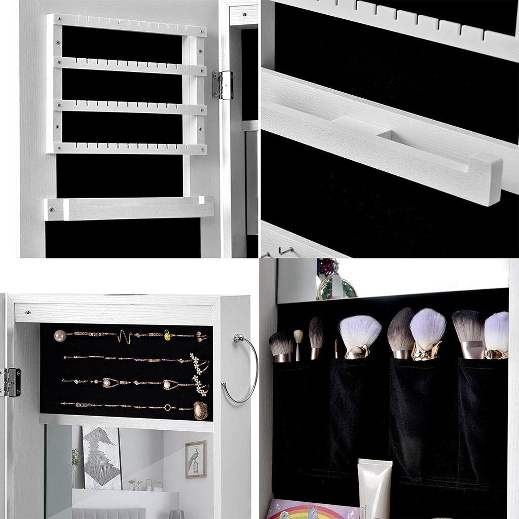 Jewelry Storage Mirror Cabinet with LED Lighting - DormVibes