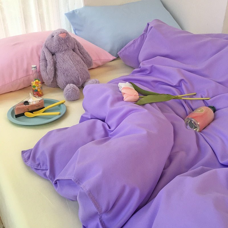 Kawaii Korean Bedding Set - Cute and Comfortable Twin Full Queen King Size for a Cozy Bedroom - DormVibes