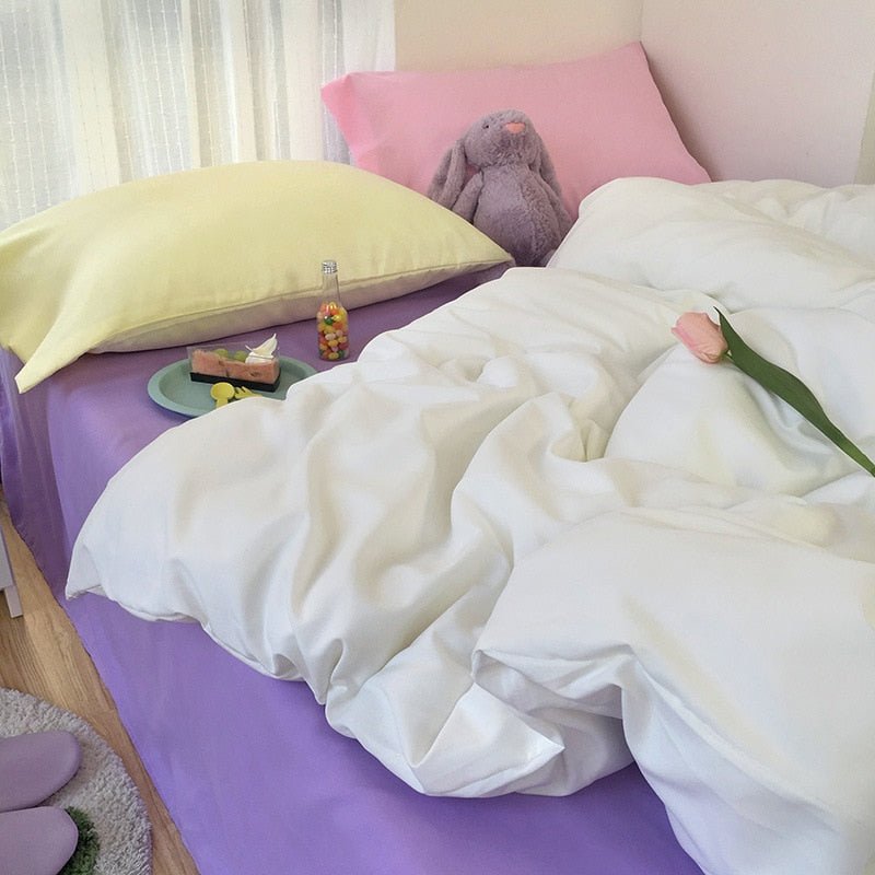 Kawaii Korean Bedding Set - Cute and Comfortable Twin Full Queen King Size for a Cozy Bedroom - DormVibes