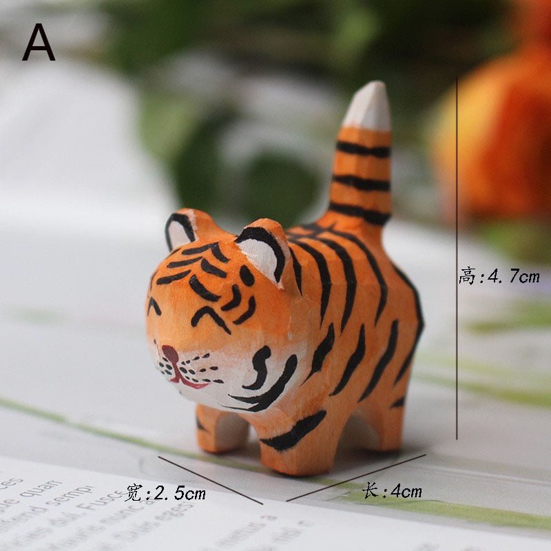 Kitten Handmade Wood Carving Desk Ornaments - DormVibes