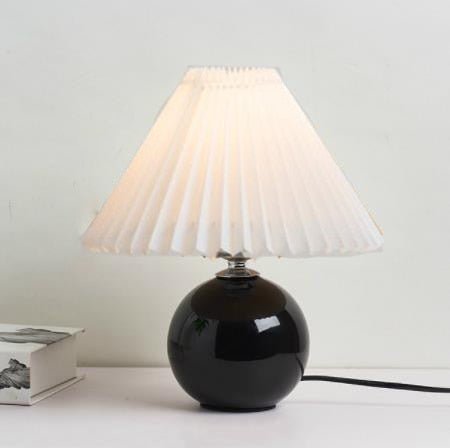 Korean Pleated Ceramic Table Lamp - DormVibes