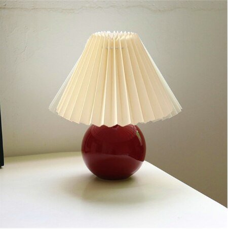 Korean Pleated Ceramic Table Lamp - DormVibes