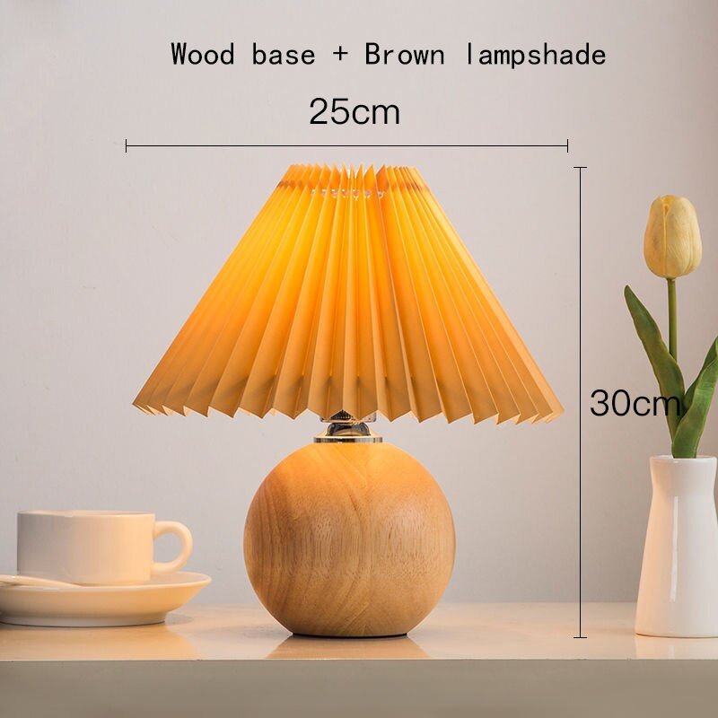 Korean Pleated Ceramic Table Lamp - DormVibes