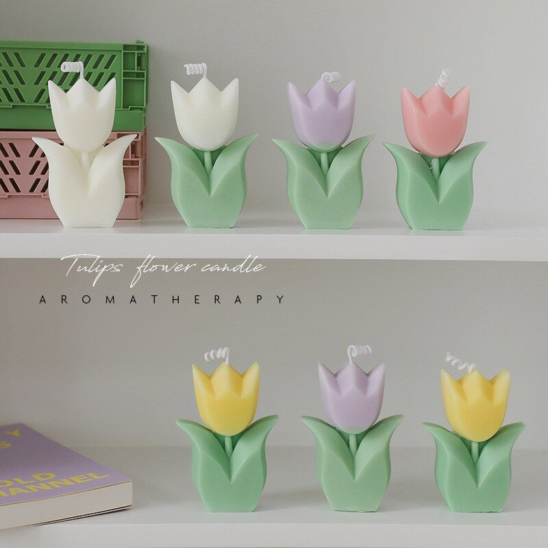 Korean Tulip Scented Candles - Fragrant Floral Delights for Inspiring Home Decor and Desktop Ornament - DormVibes