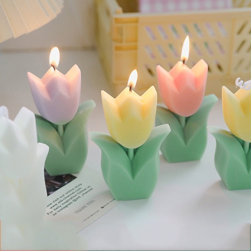 Korean Tulip Scented Candles - Fragrant Floral Delights for Inspiring Home Decor and Desktop Ornament - DormVibes