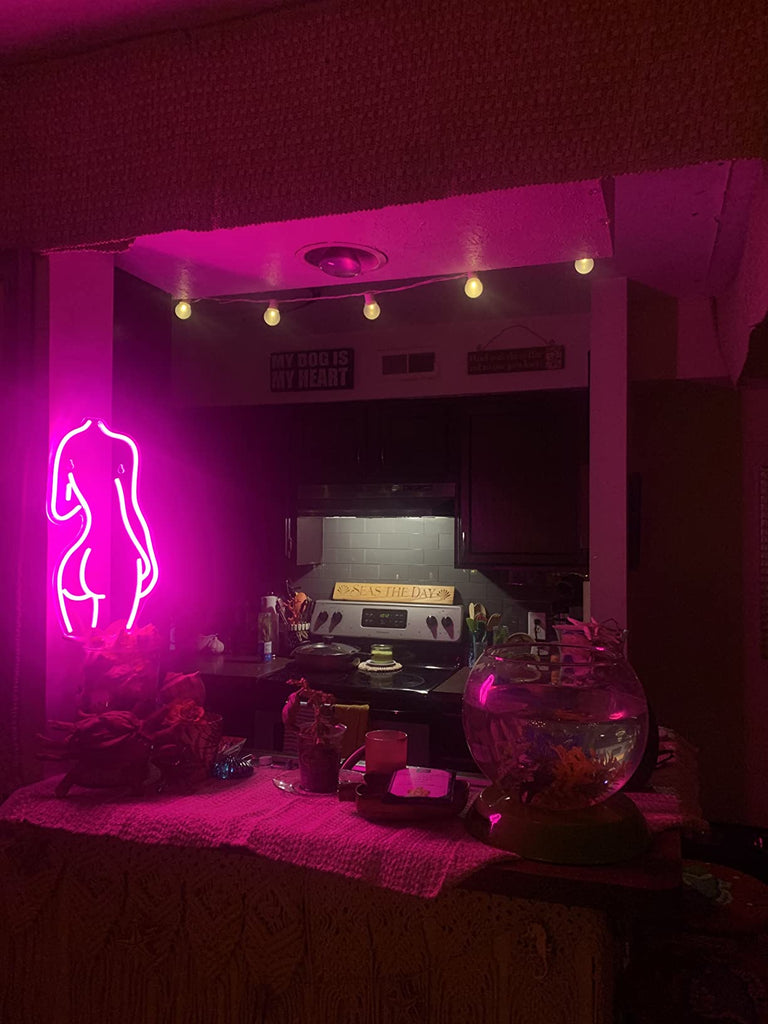 Lady Behind Neon Sign - DormVibes