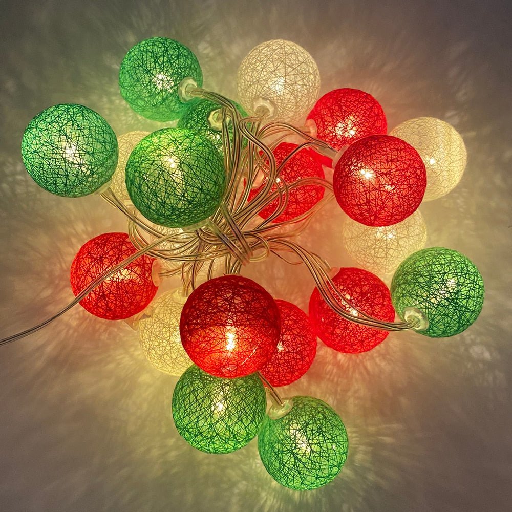 LED Cotton Ball Garland String Lights - DormVibes