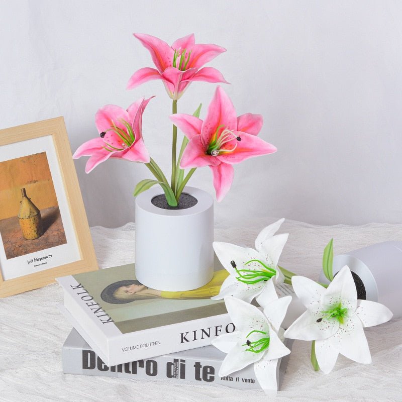 LED Flower Night Lights Lily Table Flower Lamp - DormVibes