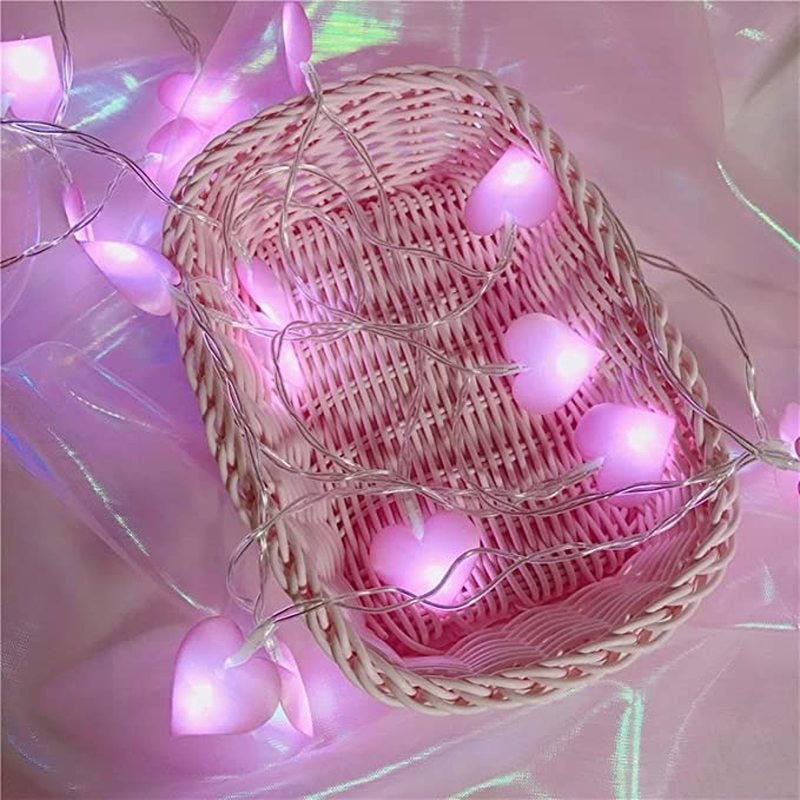 LED Heart String Lights - DormVibes