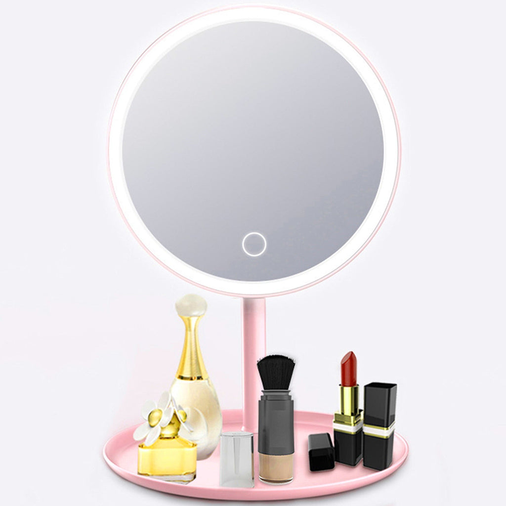 LED-Lit Makeup Mirror: Beauty Ring Light Mirror for Dressing Tables, Photo Fill Light Tool, Small Mirrors for Beauty Routine - DormVibes