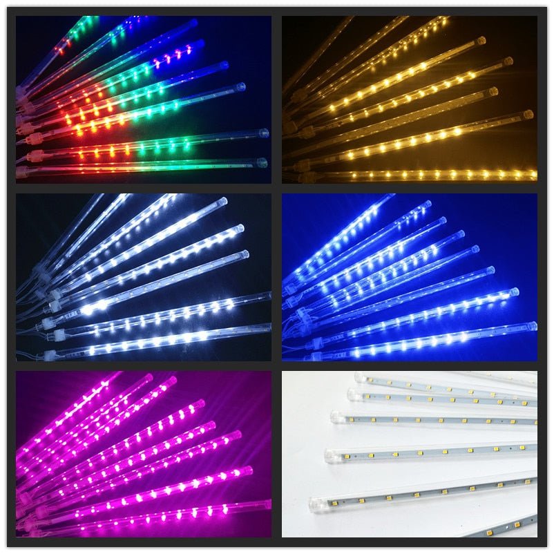 LED Meteor Shower Fairy String Curtain Ceiling Lights - DormVibes