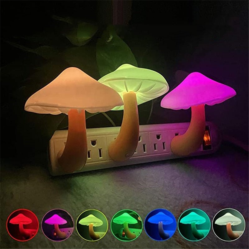 LED Mushroom Night Lights With Automatic Sensor - DormVibes