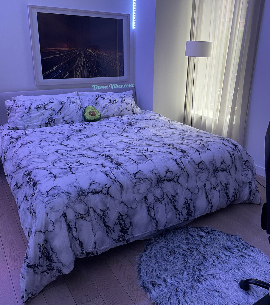 Lightweight Marble Bed Set - DormVibes