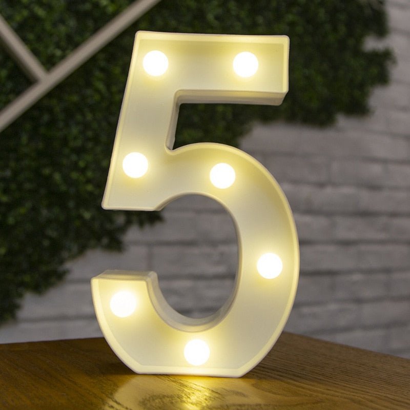 Luxury Alphabet Letter LED Lights – Luminous Number Lamp, Battery Night Light, Home, Wedding, Birthday, Christmas Party Decoration - DormVibes