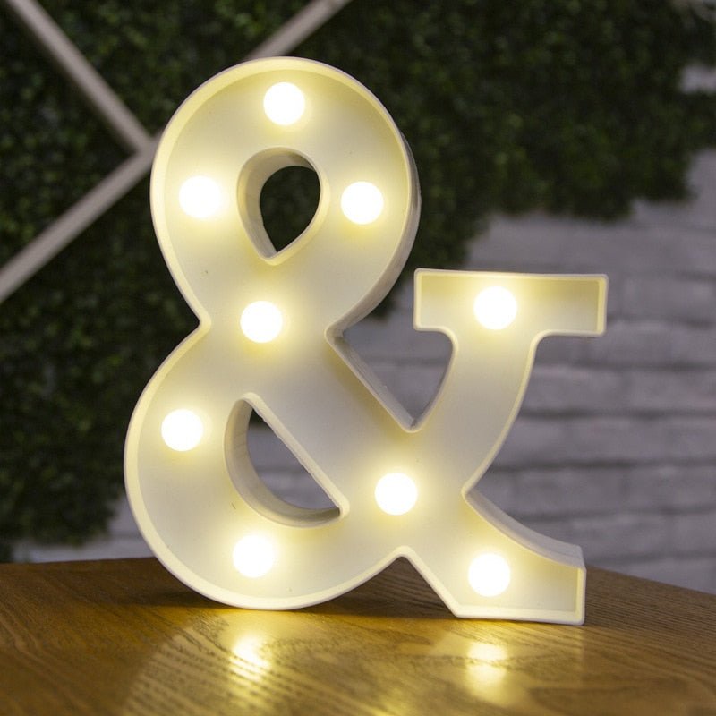 Luxury Alphabet Letter LED Lights – Luminous Number Lamp, Battery Night Light, Home, Wedding, Birthday, Christmas Party Decoration - DormVibes