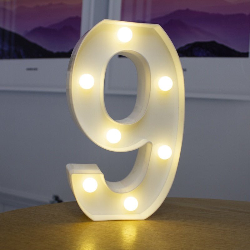 Luxury Alphabet Letter LED Lights – Luminous Number Lamp, Battery Night Light, Home, Wedding, Birthday, Christmas Party Decoration - DormVibes