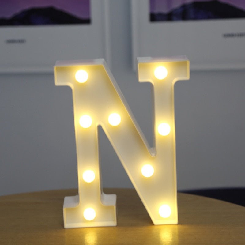 Luxury Alphabet Letter LED Lights – Luminous Number Lamp, Battery Night Light, Home, Wedding, Birthday, Christmas Party Decoration - DormVibes