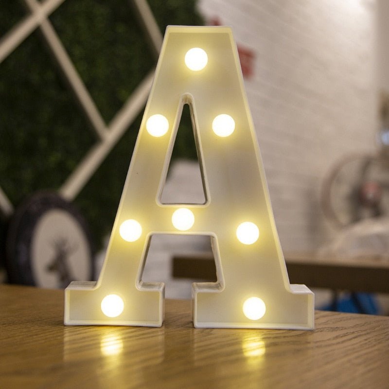 Luxury Alphabet Letter LED Lights – Luminous Number Lamp, Battery Night Light, Home, Wedding, Birthday, Christmas Party Decoration - DormVibes