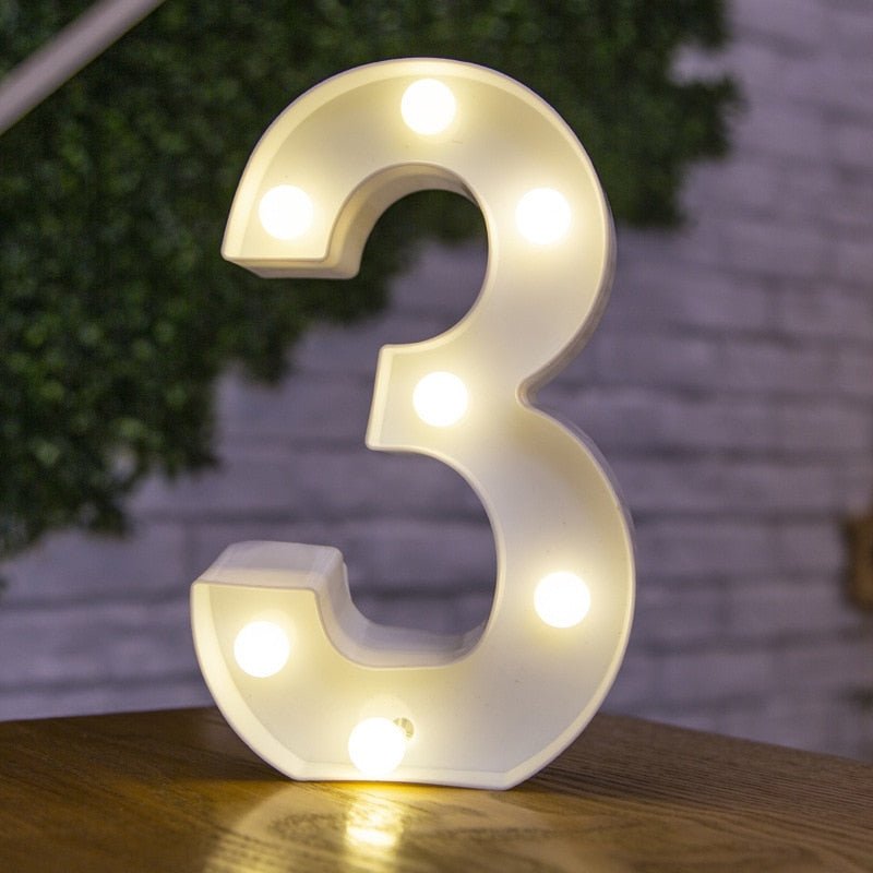 Luxury Alphabet Letter LED Lights – Luminous Number Lamp, Battery Night Light, Home, Wedding, Birthday, Christmas Party Decoration - DormVibes