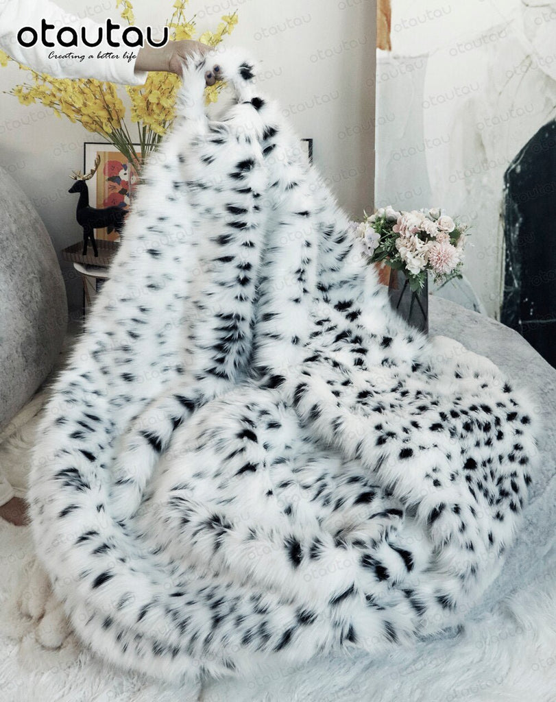Luxury Snow Leopard Fur Bean Bag Chair - Giant Stuffed Pouf Ottoman for Relaxation, Lounge Furniture with XXL Beanbag - DormVibes