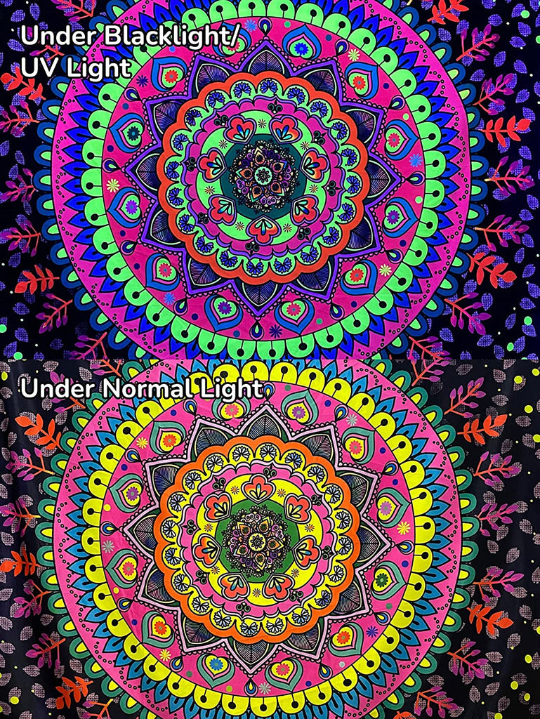 Mandala Blacklight Tapestry - DormVibes