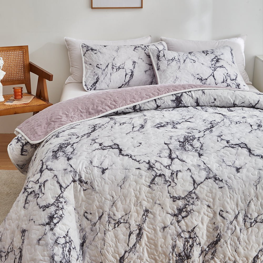 Marble Bedspread Set - DormVibes