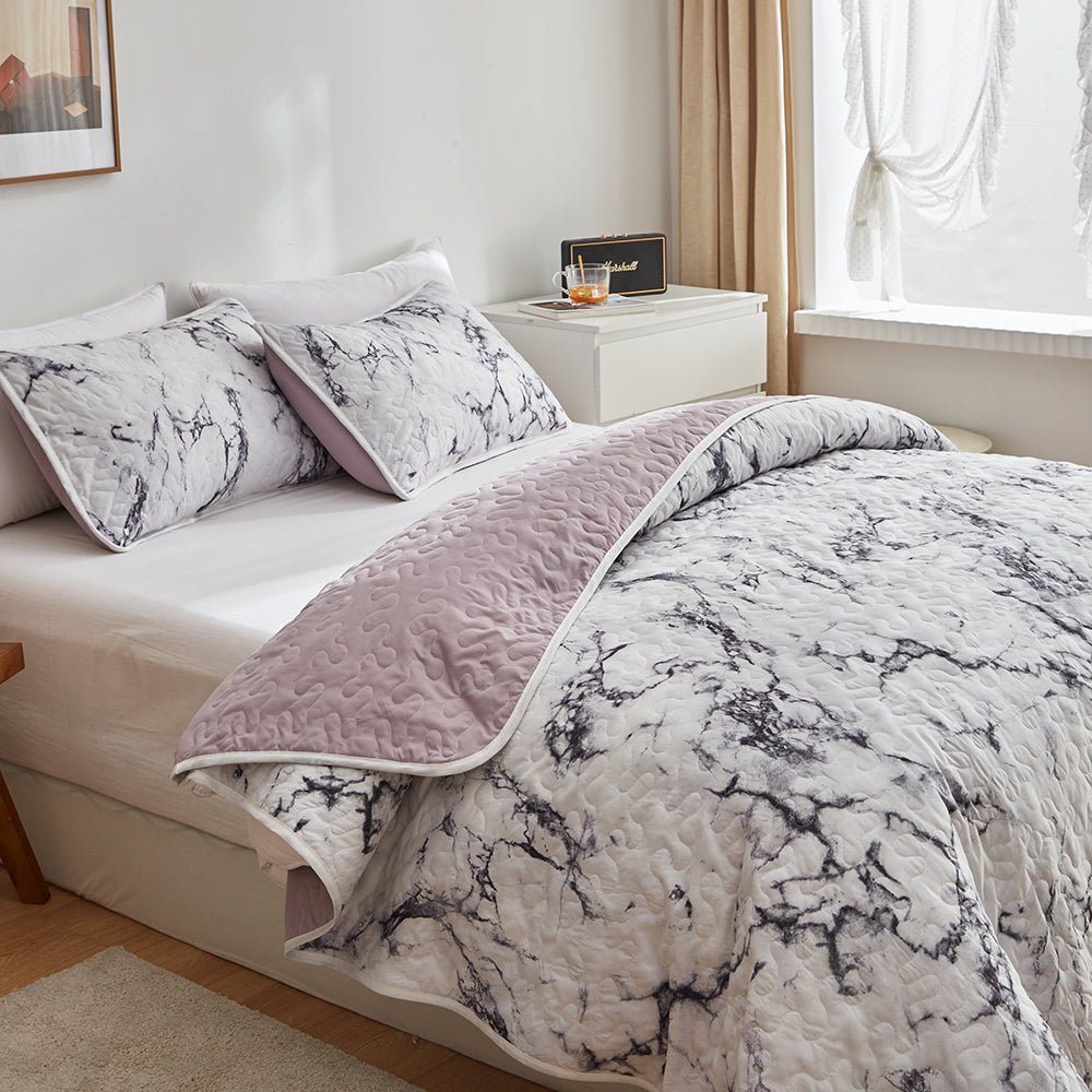 Marble Bedspread Set - DormVibes