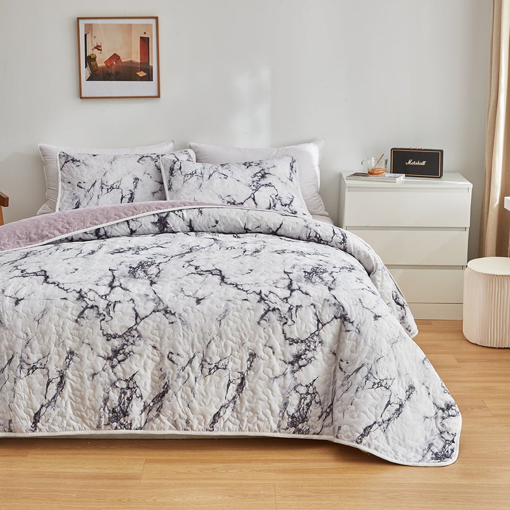 Marble Bedspread Set - DormVibes