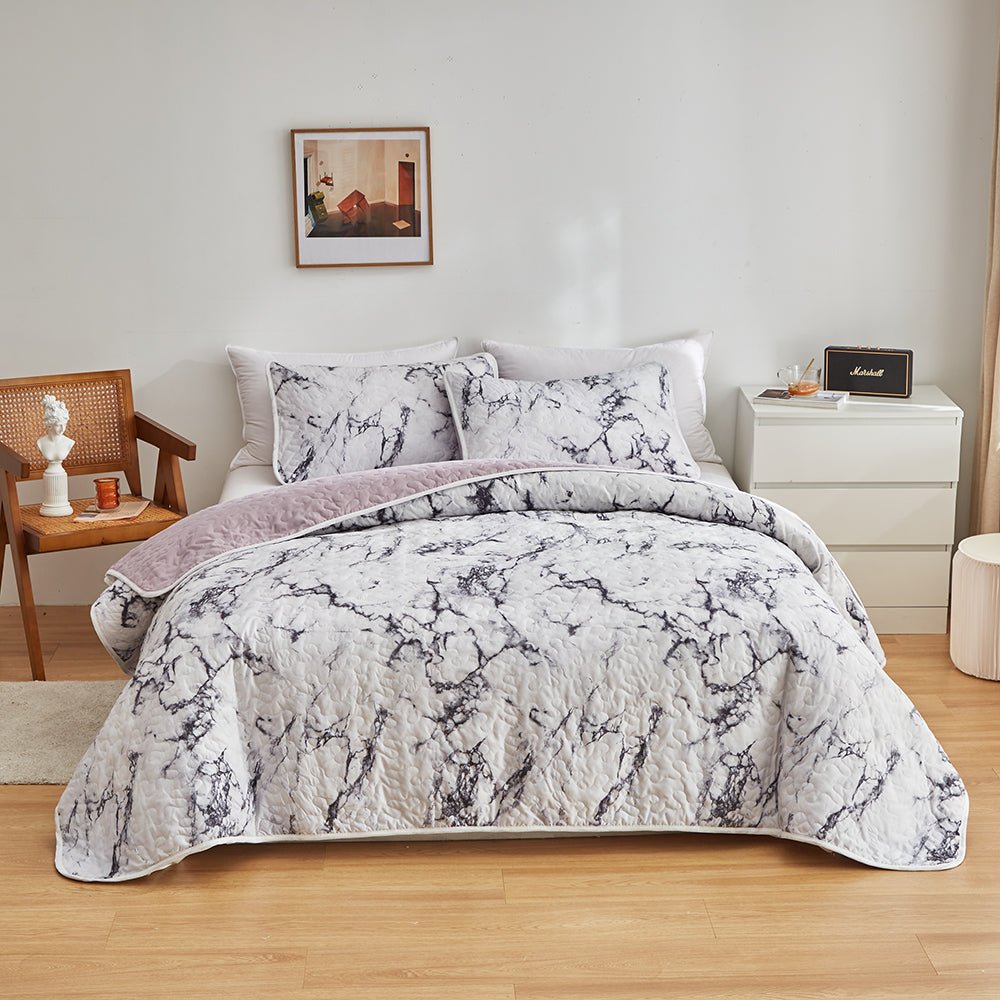 Marble Bedspread Set - DormVibes