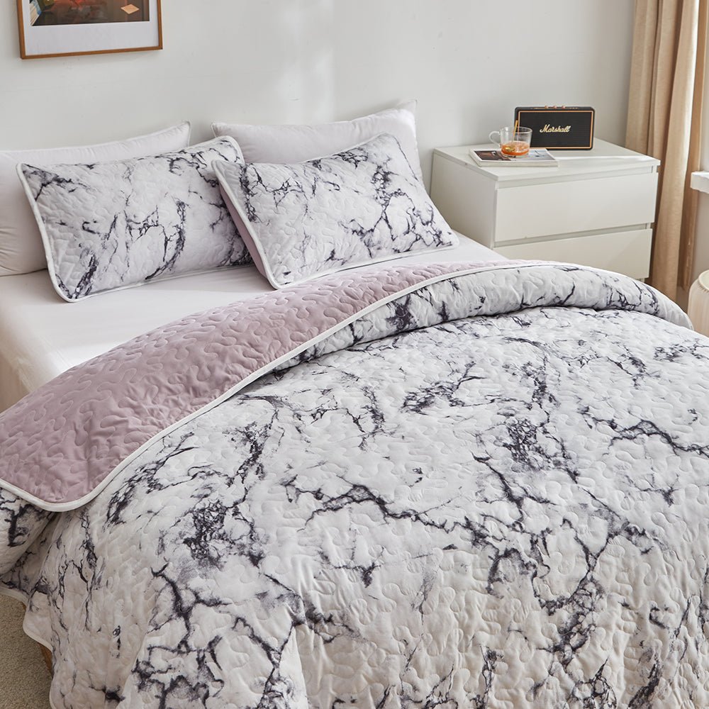 Marble Bedspread Set - DormVibes