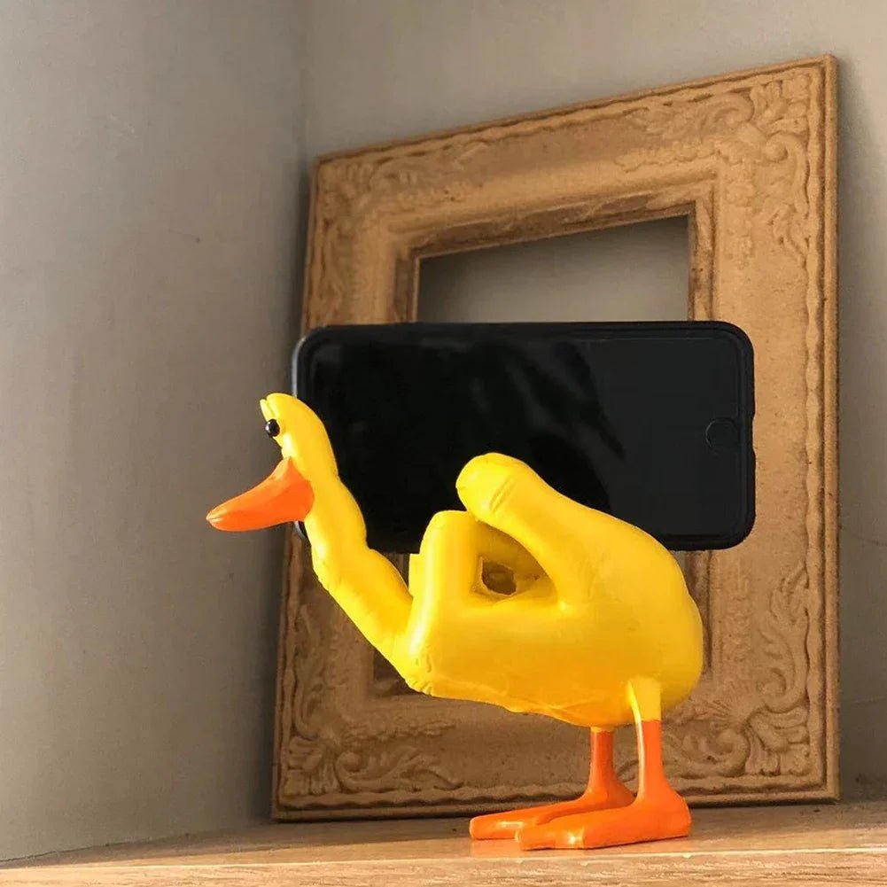 Middle Finger Duck Figurine: Funny Desk Decor, Resin Duck Statue - DormVibes