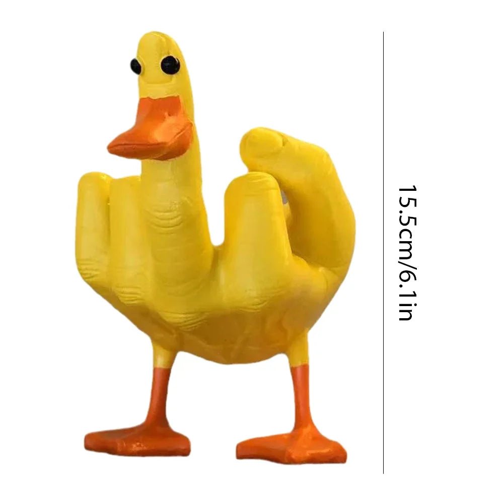 Middle Finger Duck Figurine: Funny Desk Decor, Resin Duck Statue - DormVibes