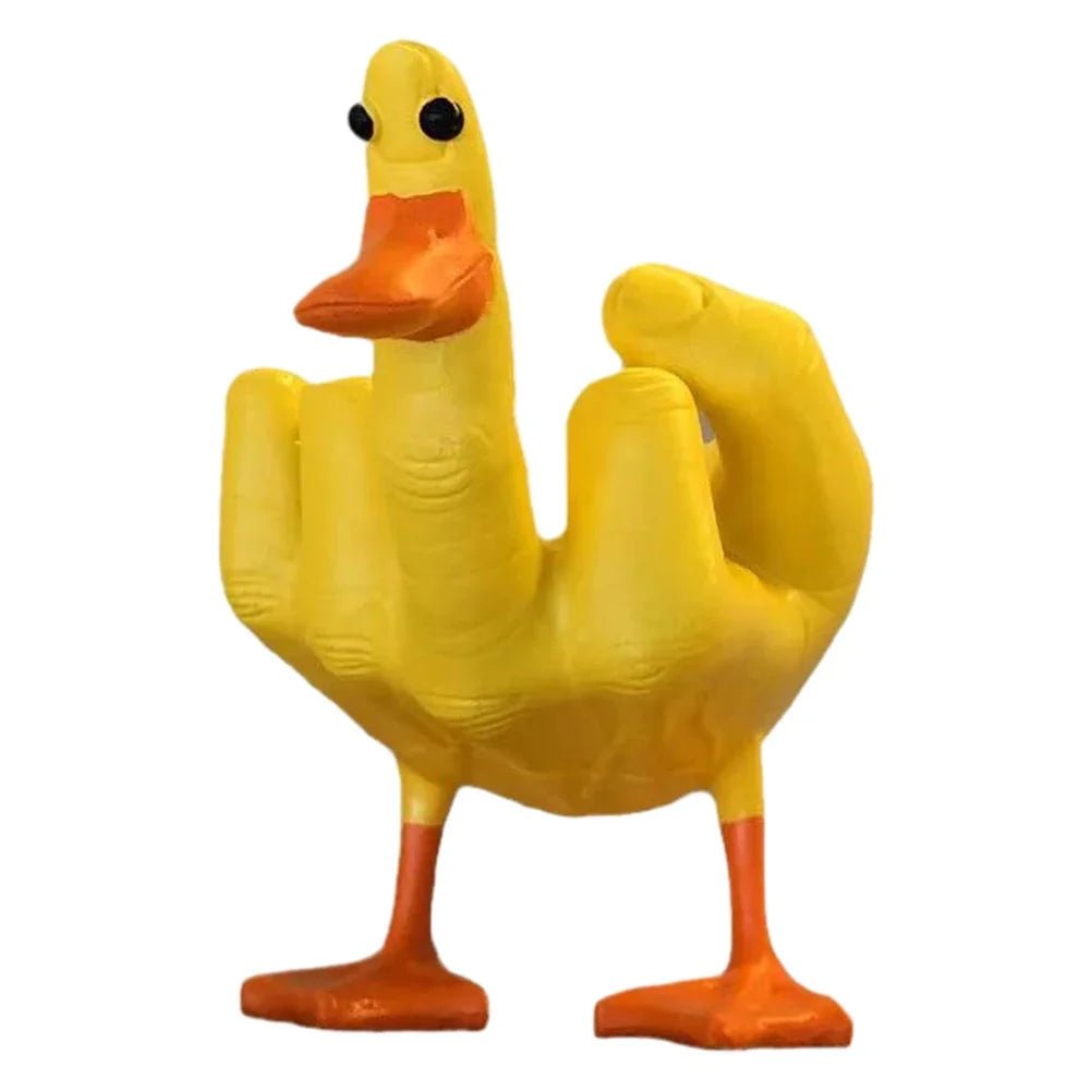 Middle Finger Duck Figurine: Funny Desk Decor, Resin Duck Statue - DormVibes