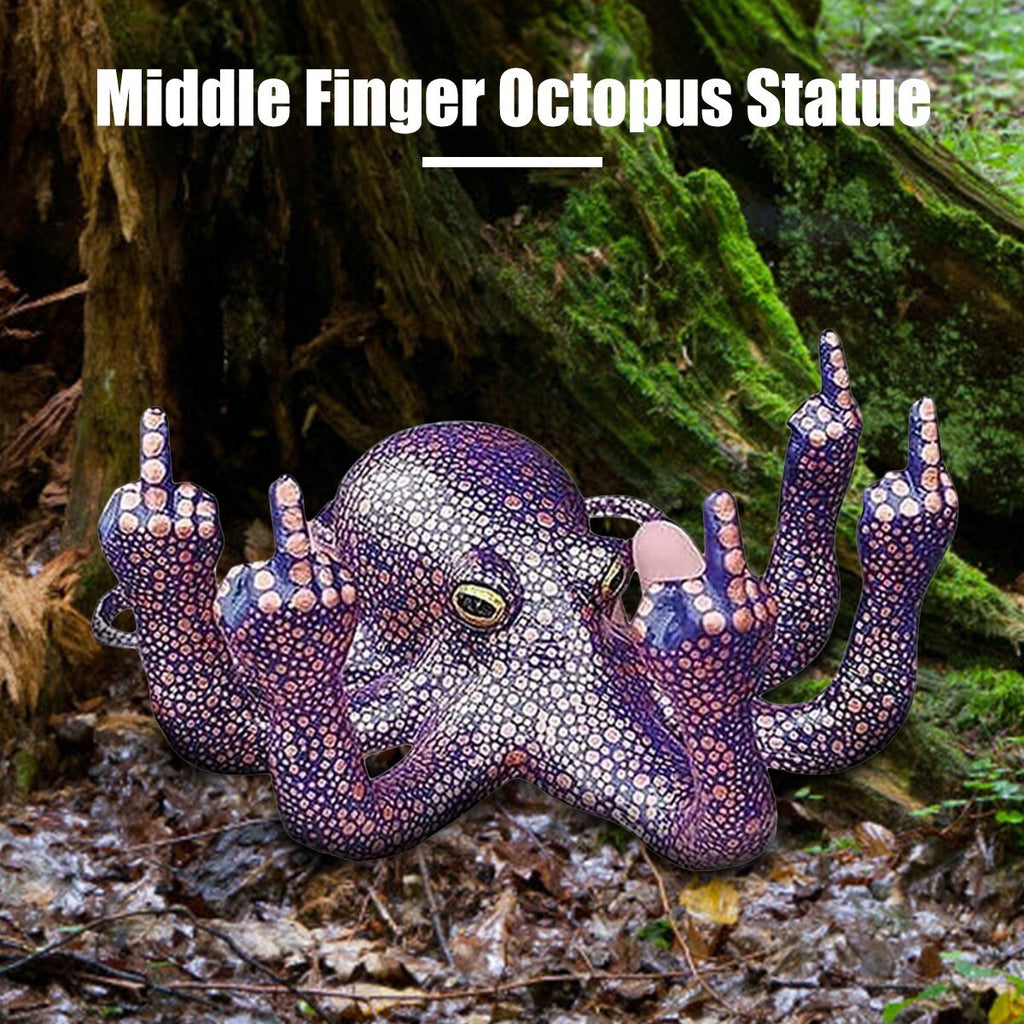 Middle Finger Octopus Statue Desk Ornament - DormVibes