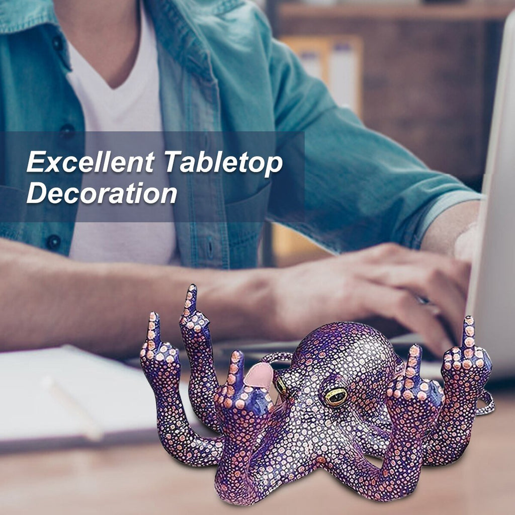Middle Finger Octopus Statue Desk Ornament - DormVibes