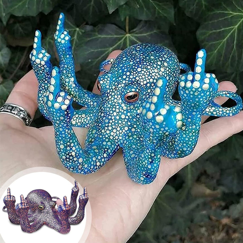 Middle Finger Octopus Statue Desk Ornament - DormVibes