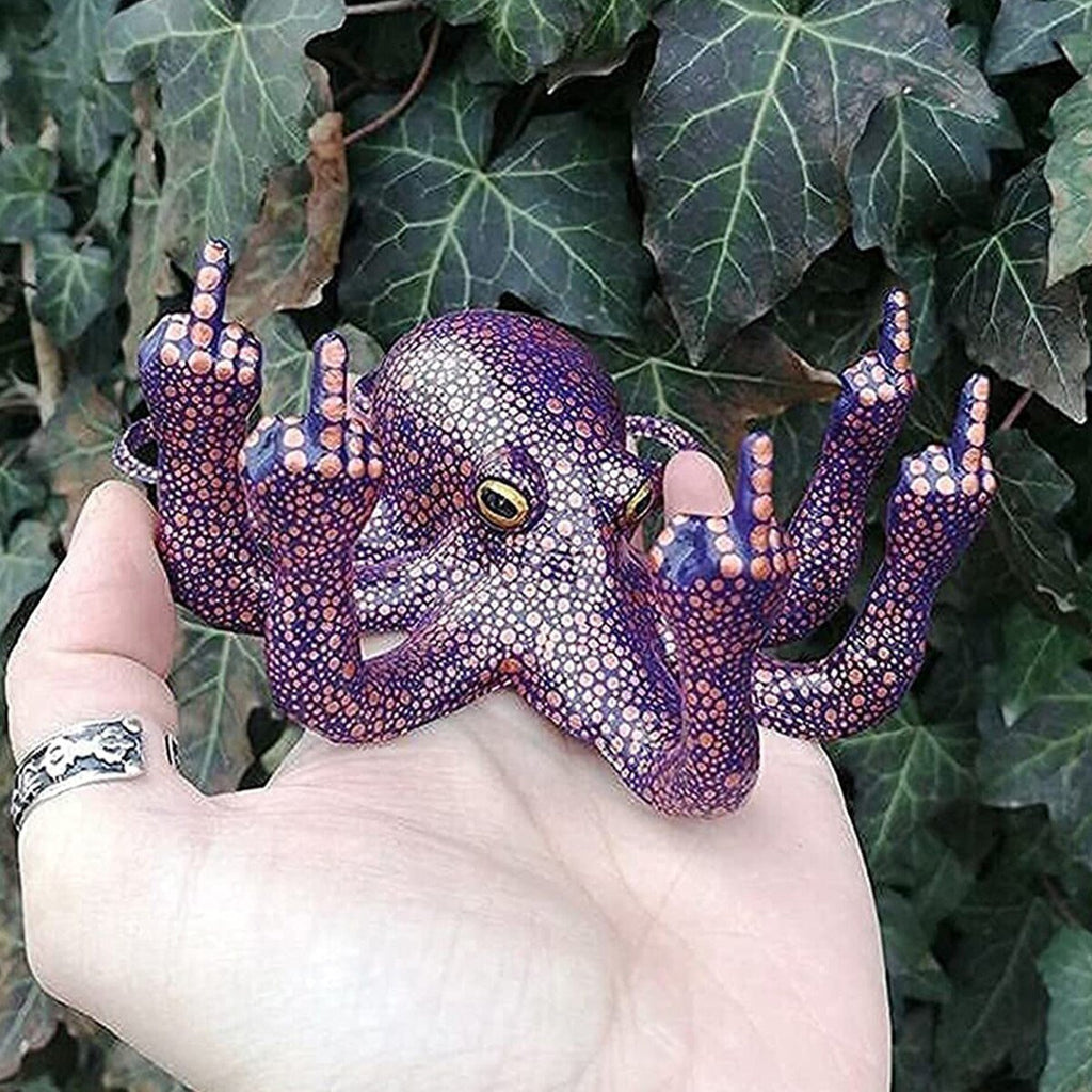 Middle Finger Octopus Statue Desk Ornament - DormVibes
