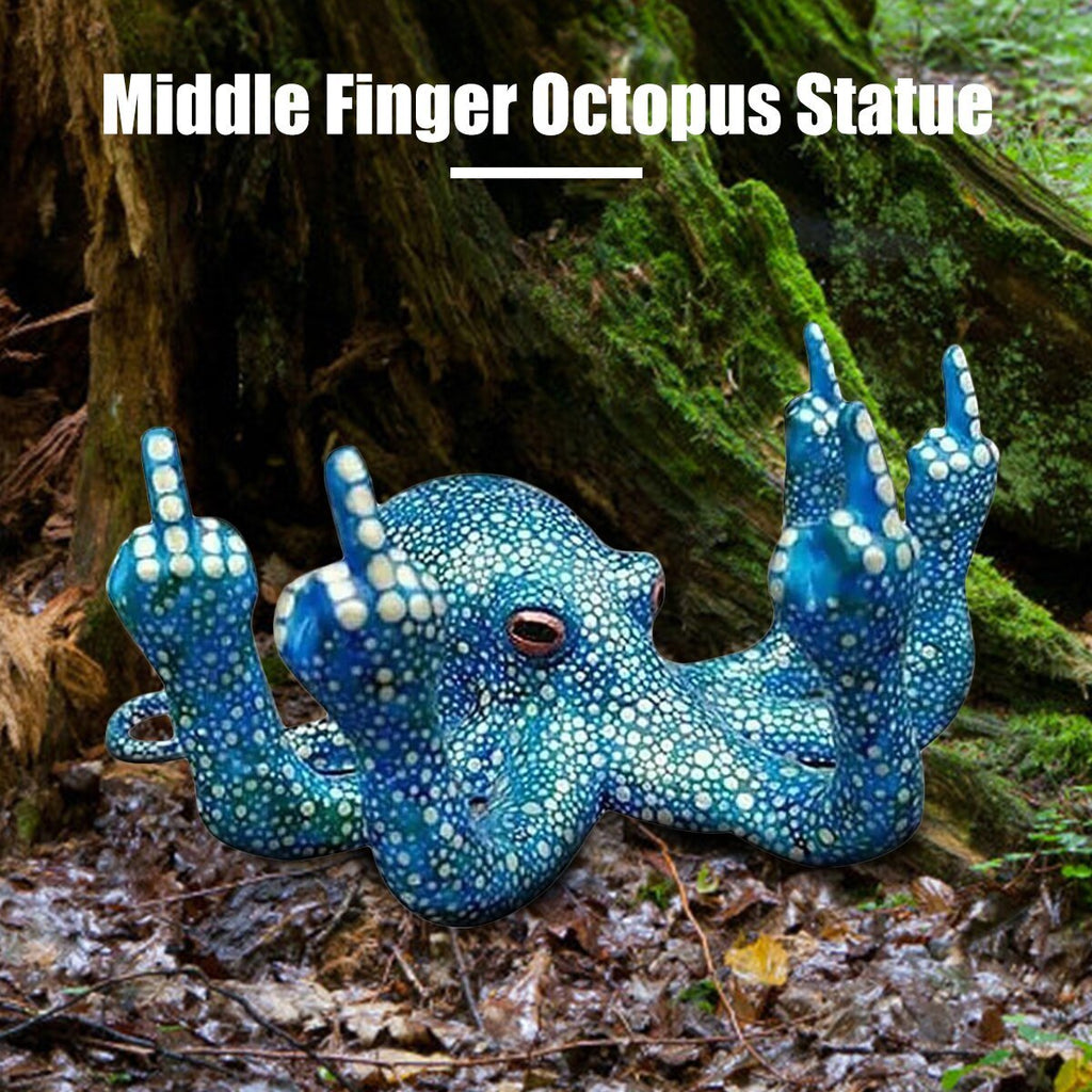 Middle Finger Octopus Statue Desk Ornament - DormVibes