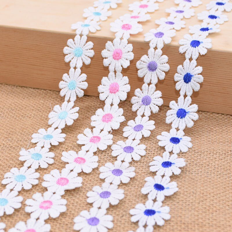 2.5cm Flower Ribbons For Crafts DIY Embroidered Decoration Sewing