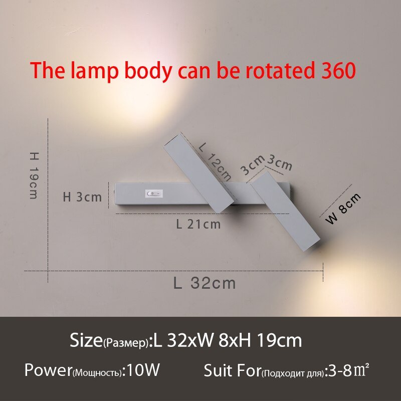 Modern LED Wall Light - Versatile Lighting for Bedroom, Living Room, and Home Decor - DormVibes