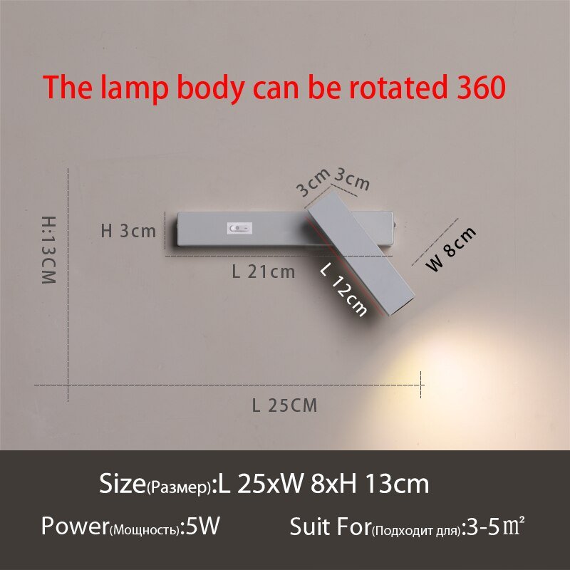 Modern LED Wall Light - Versatile Lighting for Bedroom, Living Room, and Home Decor - DormVibes
